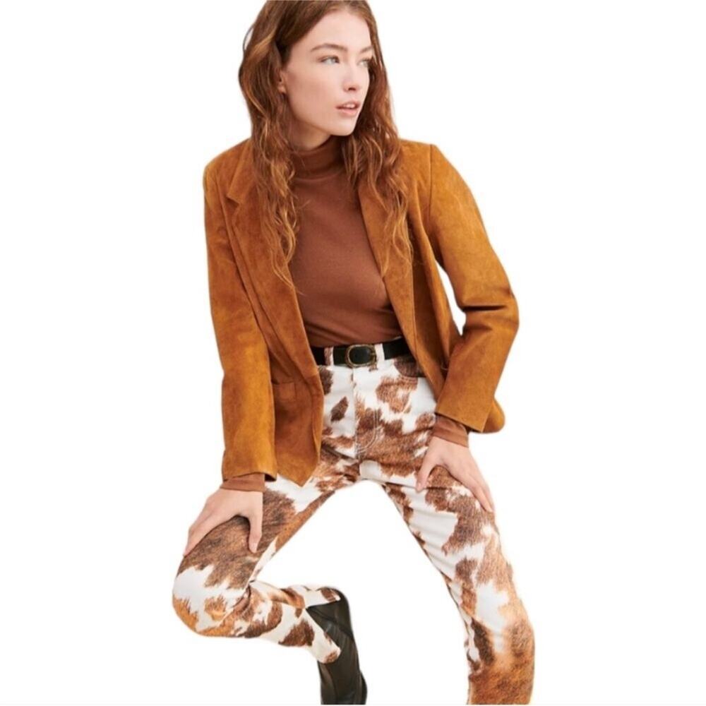 WeWoreWhat NWT Stilleto Skinny Cow Print Brown Pants Denim Size 26 - Picture 3 of 10